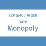 乃木坂46 34th Monopoly 完売表