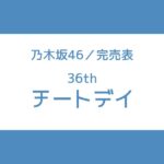 乃木坂 36th チートデイ 完売表