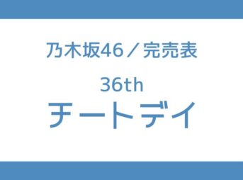 乃木坂 36th チートデイ 完売表