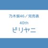 乃木坂46 40th 完売表